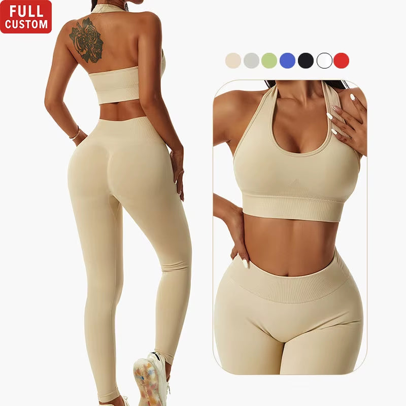 Custom Women Gym Active Wear - Fitness Push up Workout Yoga Sets