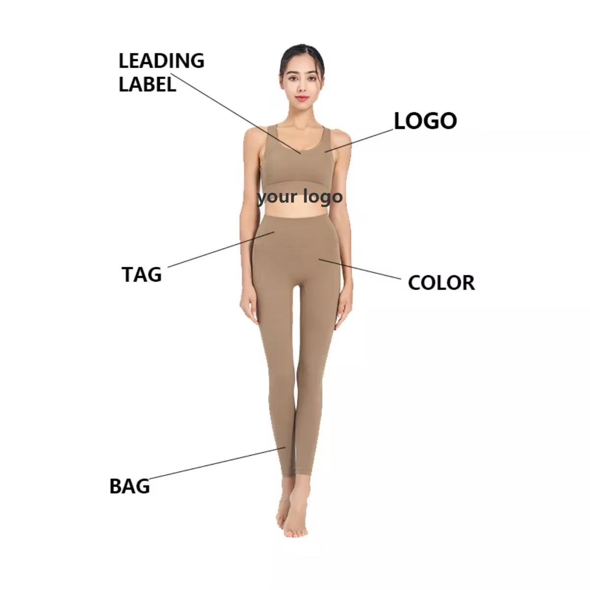 Custom Women Gym Active Wear - Fitness Push up Workout Yoga Sets